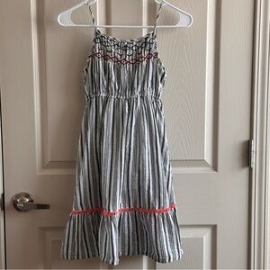 Cat & Jack White Striped Cotton Dress Girl’s M (8 - 10)